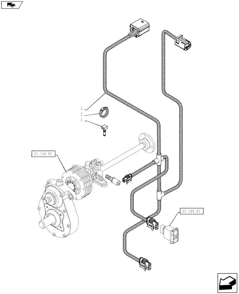 Схема запчастей Case IH PUMA 160 - (55.100.29) - VAR - 331926, 332926 - HARNESS - FRONT HPL (55) - ELECTRICAL SYSTEMS