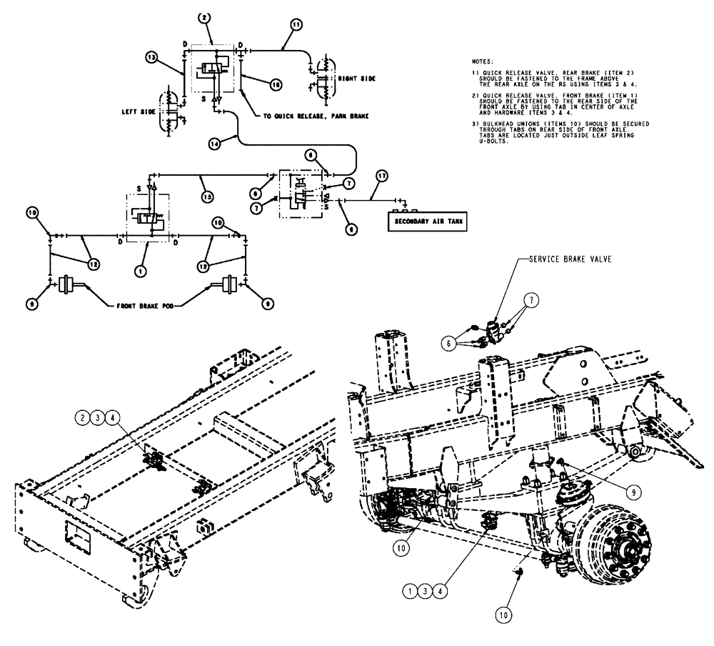 Схема запчастей Case IH FLX4510 - (07-002) - SERVICE BRAKE GROUP Pneumatics