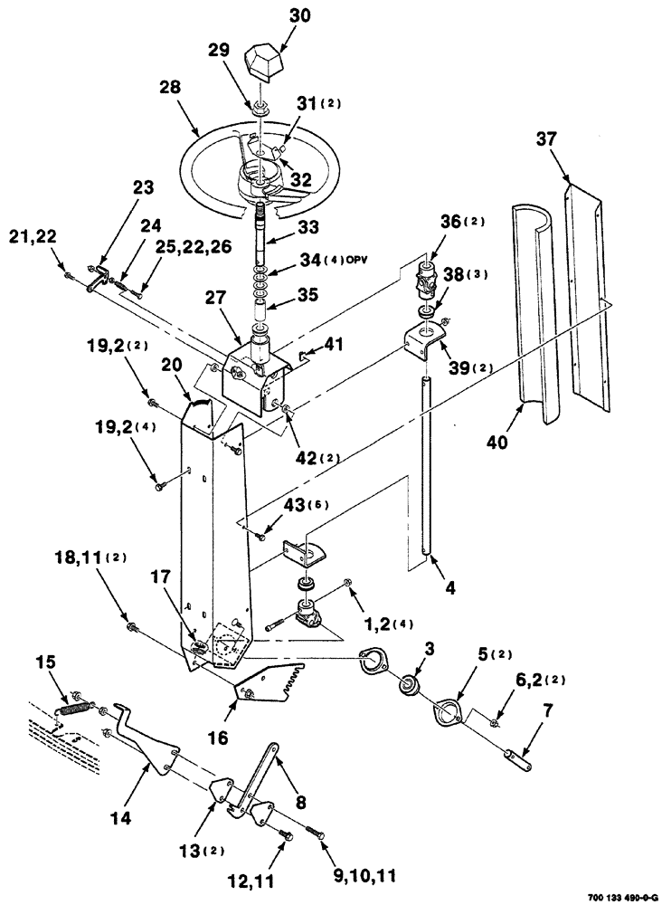 Схема запчастей Case IH 8870 - (07-26) - STEERING COLUMN ASSEMBLY (41) - STEERING