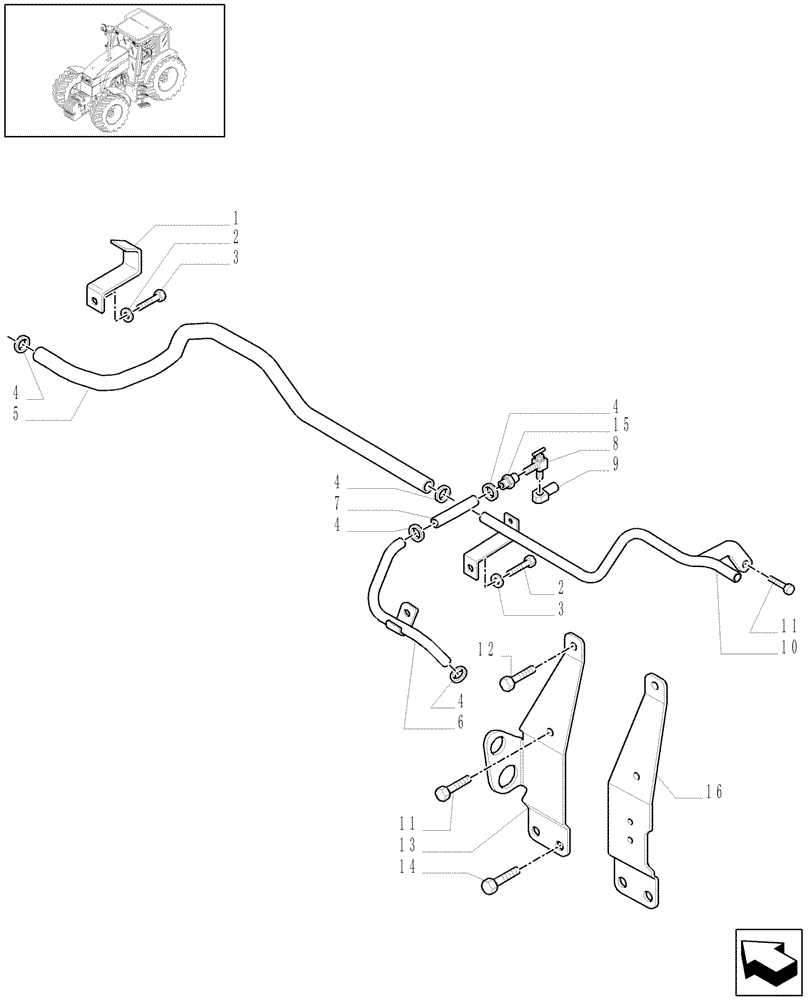 Схема запчастей Case IH MXU125 - (1.94.3/01[02]) - (VAR.435-437/1-608-612) AIR CONDITIONING SYSTEM PIPES (10) - OPERATORS PLATFORM/CAB