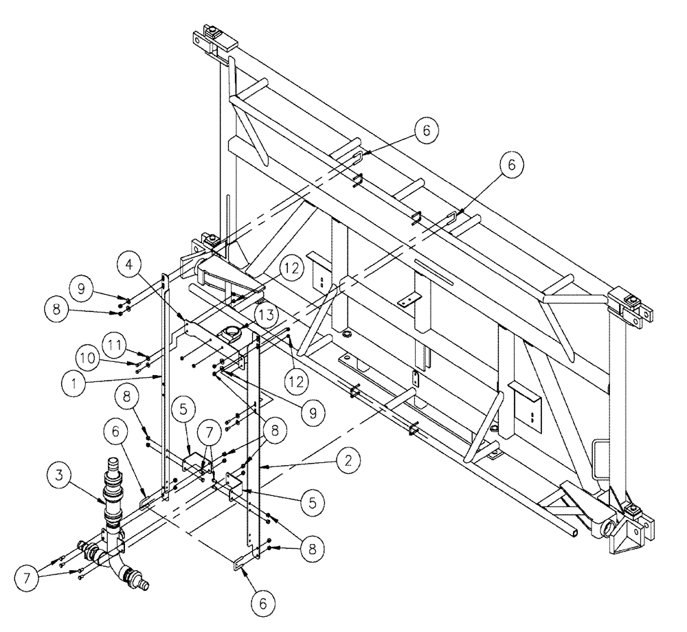 Схема запчастей Case IH SPX3200 - (09-020) - MANIFOLD SUPPORT GROUP Liquid Plumbing