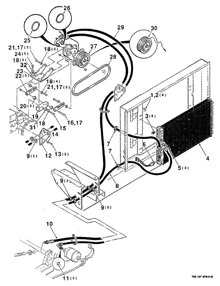 Схема запчастей Case IH 8825 - (07-16) - CONDENSOR-COMPRESSOR ASSEMBLY, SERIAL NUMBER CFH127001 THRU CFH127599 (09) - CHASSIS