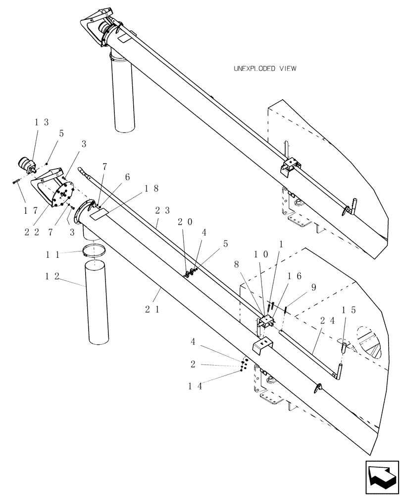 Схема запчастей Case IH ADX2230 - (L.40.D[04]) - AUGER TUBE ASSEMBLY (ASN CBJ0005301) L - Field Processing