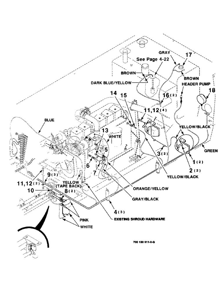 Схема запчастей Case IH 8850 - (04-18) - ENGINE WIRING ASSEMBLY, SERIAL NUMBER CFH0099001 THRU CFH0099164 (04) - ELECTRICAL SYSTEMS