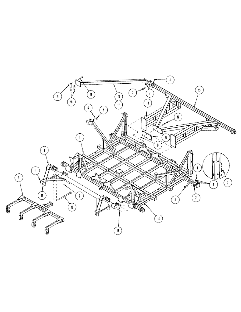 Схема запчастей Case IH CONCORD - (B08) - MAIN FRAME WITH ROCKSHAFT & WHEEL GANGS, 4812, 3 & 4 RANK 