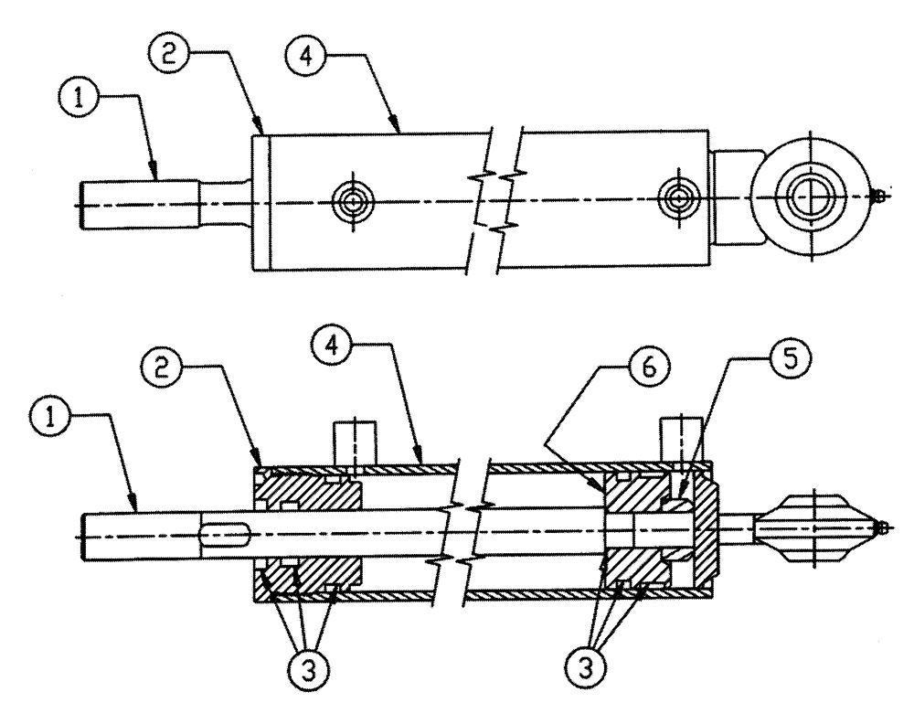 Схема запчастей Case IH FLEX-AIR - (07-006) - CYLINDER, 2.5" X 10", W/UNIBALL Hydraulic Components