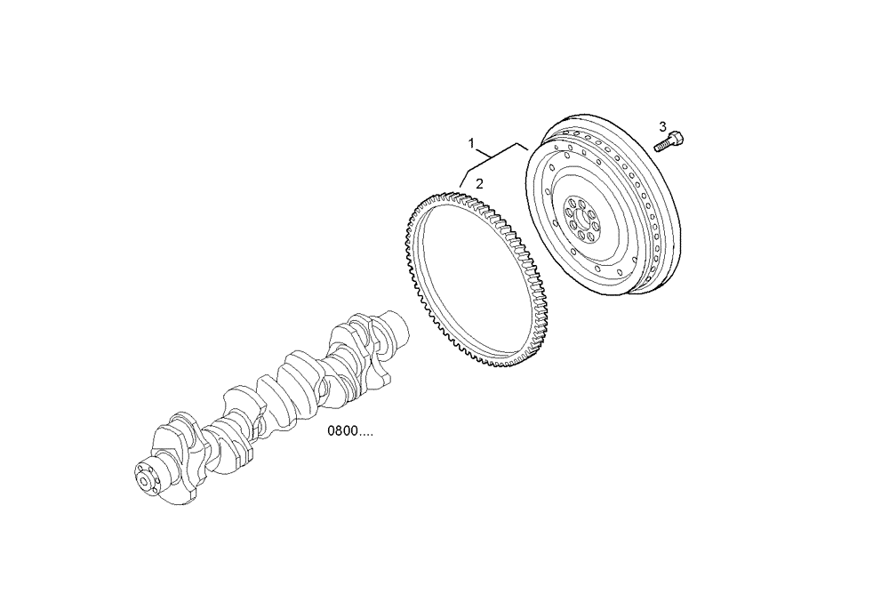 Схема запчастей Case IH F3CE0684B E003 - (0830.011) - ENGINE FLYWHEEL 