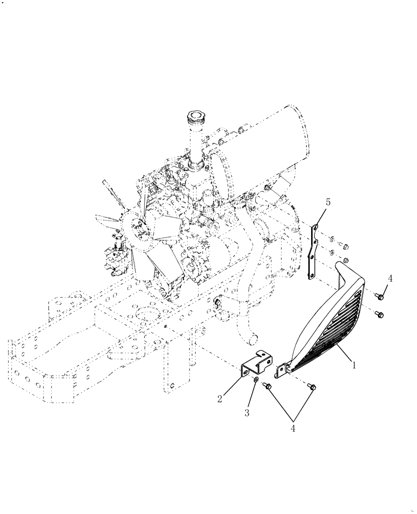 Схема запчастей Case IH DX45 - (02.07.01) - AIR DEFLECTOR GUARD (01) - ENGINE