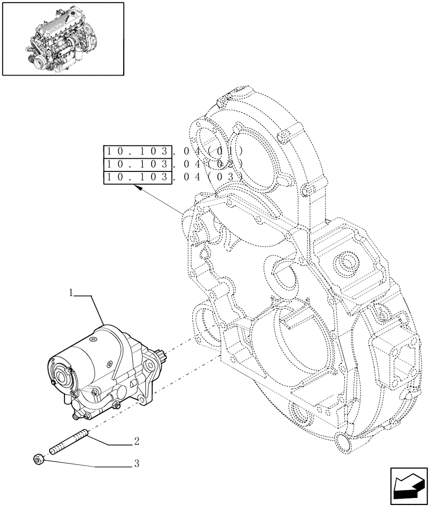 Схема запчастей Case IH 7010 - (55.201.03[01]) - STARTER MOTOR - 7010 (55) - ELECTRICAL SYSTEMS