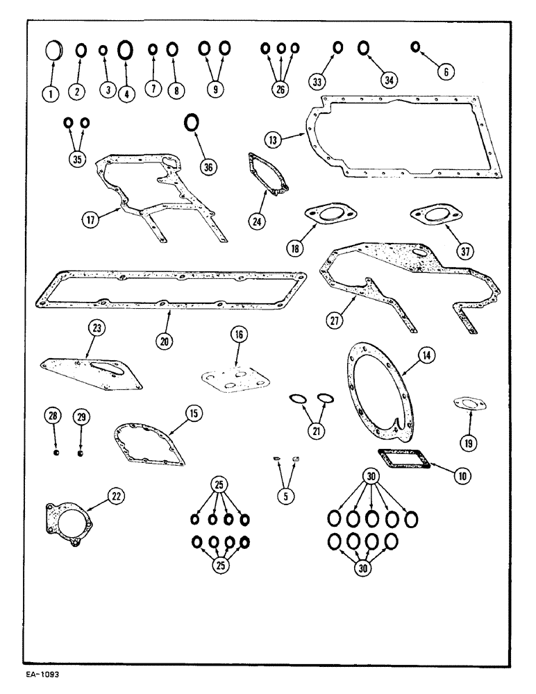 Схема запчастей Case IH 248 - (2-110) - CYLINDER BLOCK GASKET KIT (02) - ENGINE