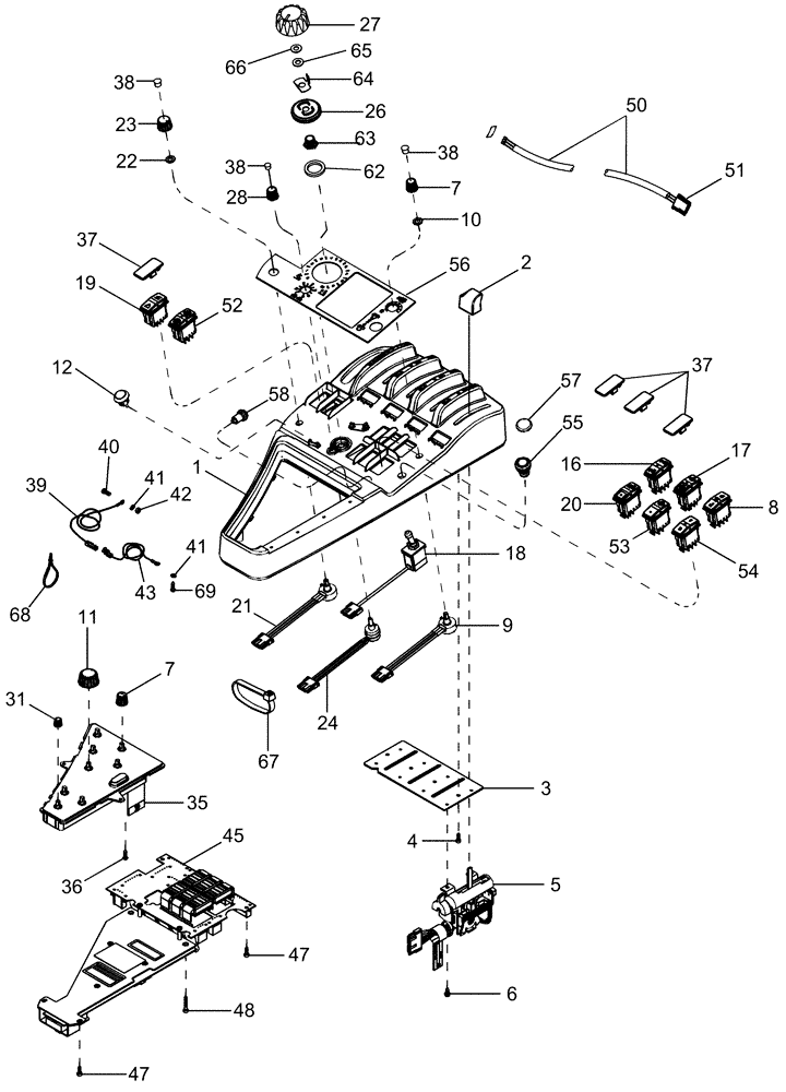 Схема запчастей Case IH MX275 - (04-20) - CONTROLS - RIGHT HAND CONSOLE (04) - ELECTRICAL SYSTEMS