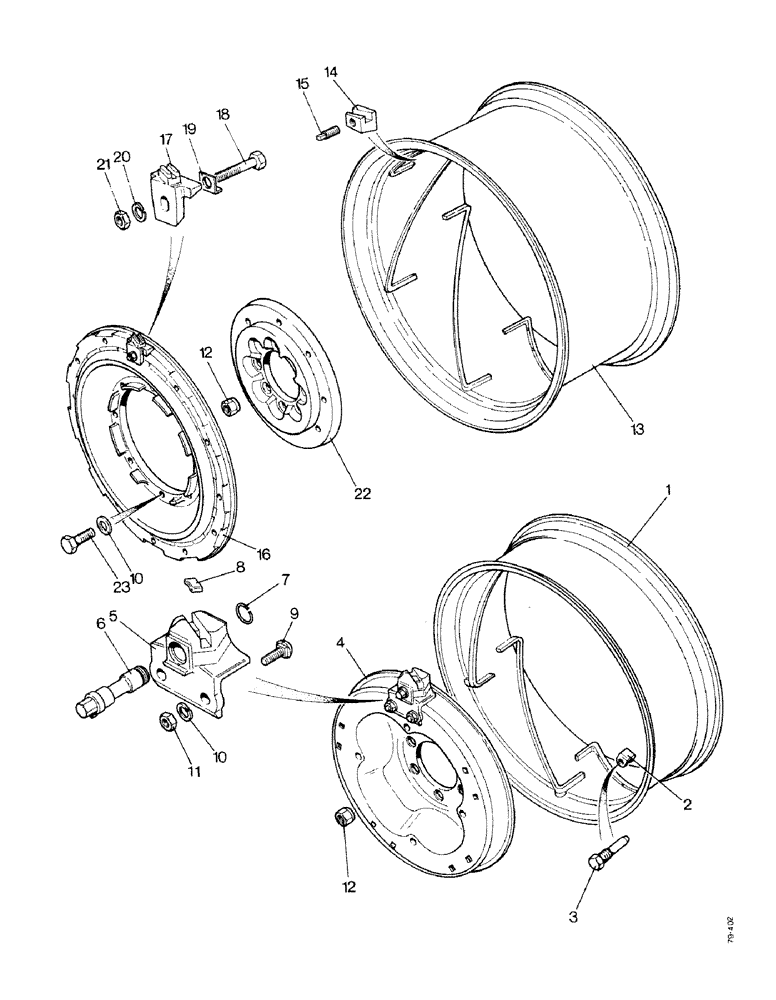 Схема запчастей Case IH 1490 - (T02-1) - POWER ADJUSTED REAR WHEELS (11) - WHEELS & WEIGHTS