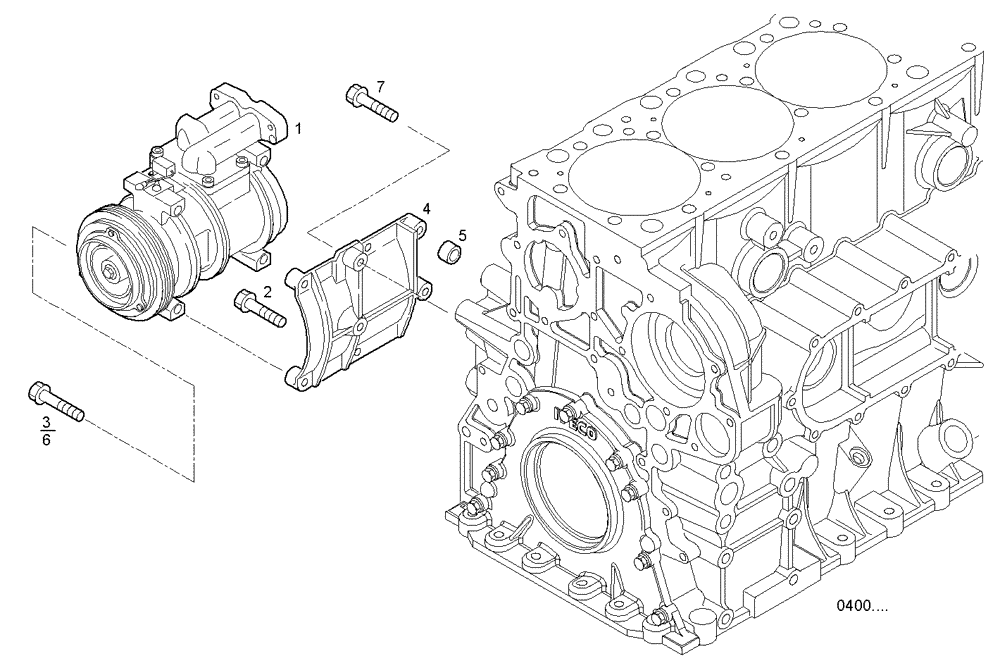 Схема запчастей Case IH F2CE9684M E006 - (3900.036) - COMPRESSOR AIR CONDITIONING 