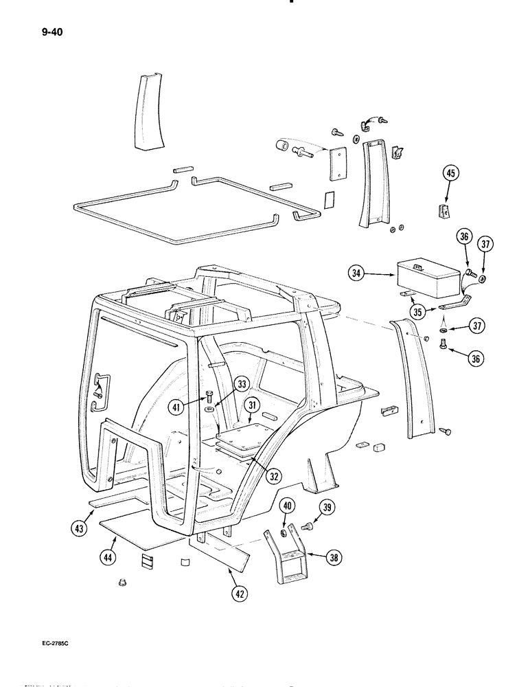 Схема запчастей Case IH 595 - (9-040) - CAB, FRAME (09) - CHASSIS/ATTACHMENTS