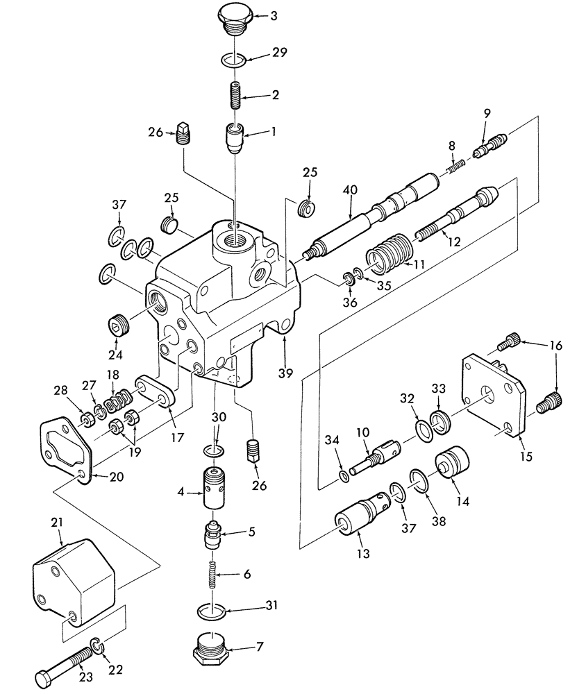 Схема запчастей Case IH DX21 - (07.06) - HPL CONTROL VALVE ASSEMBLY (07) - HYDRAULIC SYSTEM