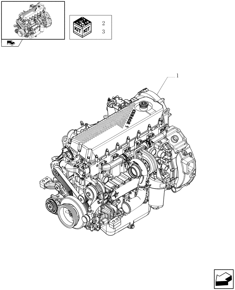 Схема запчастей Case IH F2CE9684E E015 - (0.02.1) - ENGINE ASSY (87486951) 