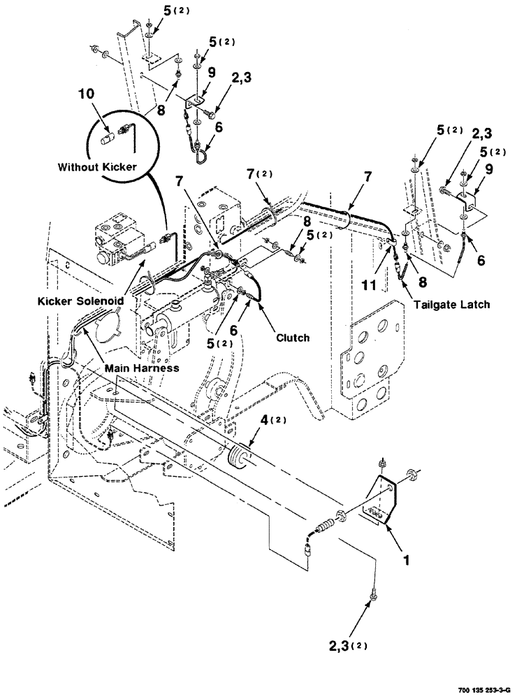 Схема запчастей Case IH RS561 - (04-010) - ELECTRICAL ASSEMBLY (CLUTCH AND TAILGATE LATCH) (06) - ELECTRICAL