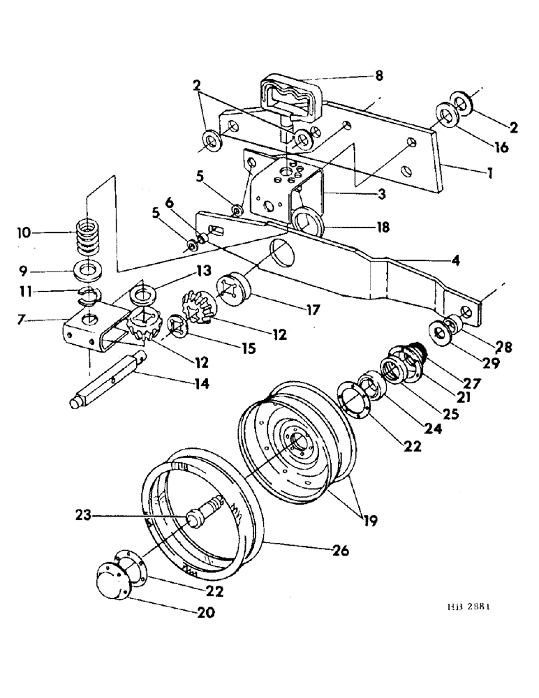 Схема запчастей Case IH 510 - (A-76) - DEPTH PRESS WHEEL, FOR USE WITH DOUBLE DISK STEEL BOOT FURROW OPENER 