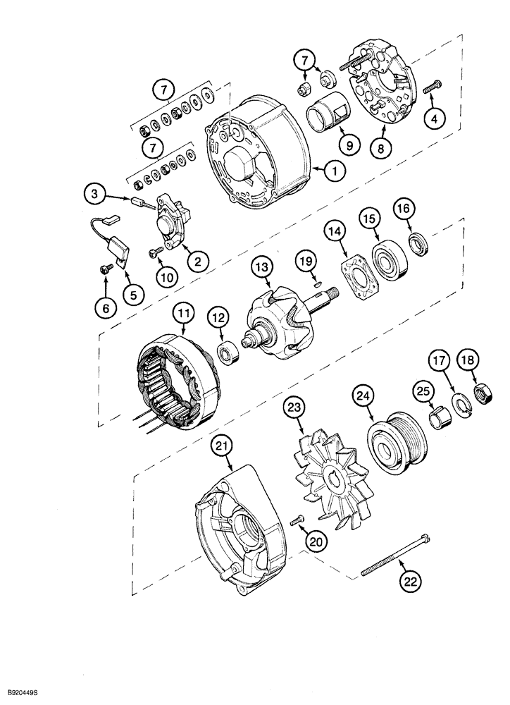 Схема запчастей Case IH 6831T - (04-008) - ALTERNATOR ASSEMBLY - A187873 