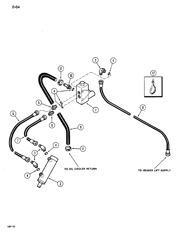 Схема запчастей Case IH 1640 - (8-64) - SEPARATOR CLUTCH SYSTEM , CONTROL CONCEPTS (07) - HYDRAULICS