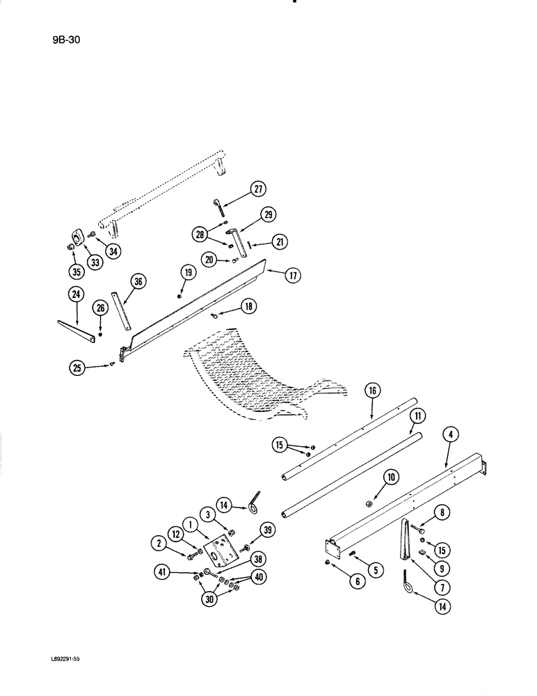 Схема запчастей Case IH 1670 - (9B-30) - CONCAVES, ANCHOR SUPPORTS (14) - ROTOR, CONCANVES & SIEVE