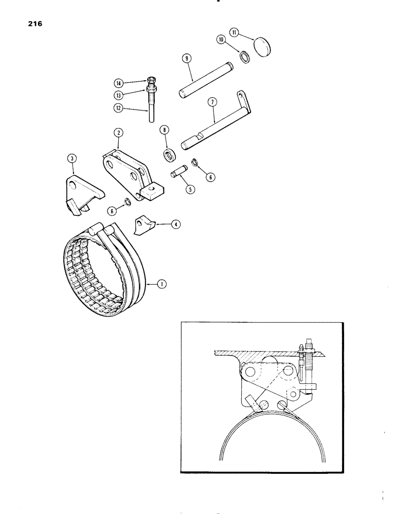 Схема запчастей Case IH 1270 - (216) - DIFFERENTIAL BRAKE ASSEMBLY, USED PRIOR TO TRANSMISSION SERIAL NUMBER 10028201 (06) - POWER TRAIN