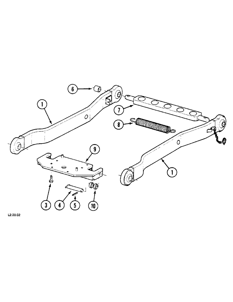 Схема запчастей Case IH 2140 - (9-118[B]) - LOWER LINKS - THREE POINT HITCH, VINEYARD VERSION ONLY, 2140 - (P.I.N. : CGC4431-) (09) - CHASSIS/ATTACHMENTS