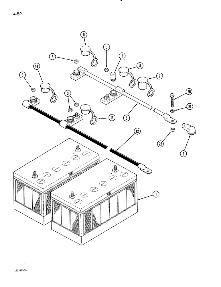 Схема запчастей Case IH 1620 - (4-52) - BATTERY AND BATTERY CABLES (06) - ELECTRICAL