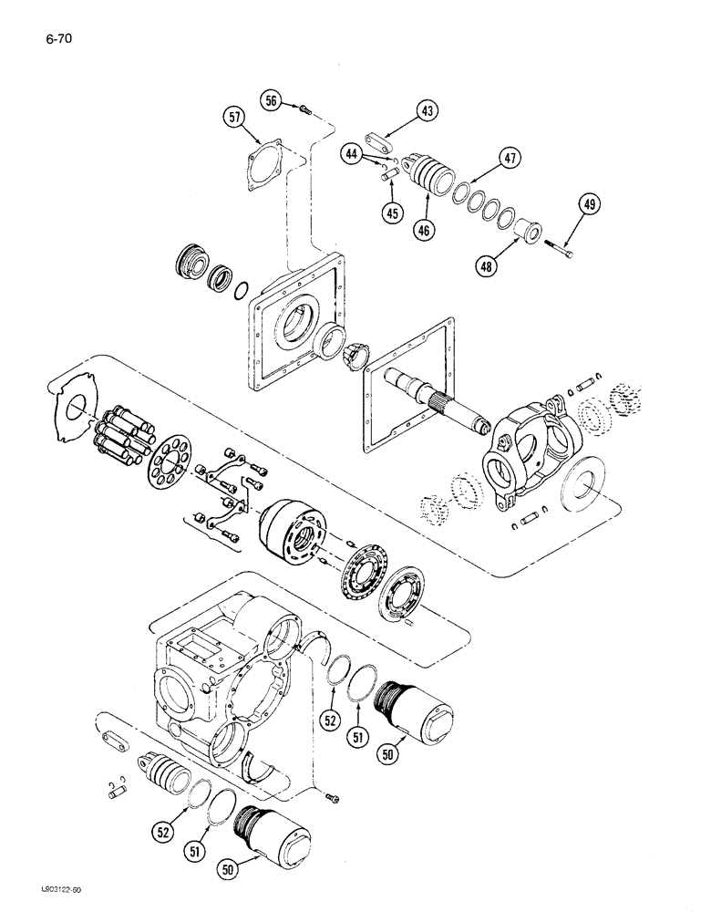 Схема запчастей Case IH 1680 - (6-070) - HYDROSTATIC MOTOR ASSEMBLY, TWO SPEED, CORN AND GRAIN COMBINE, P.I.N. JJC0047918 & AFTER (CONTD) (03) - POWER TRAIN