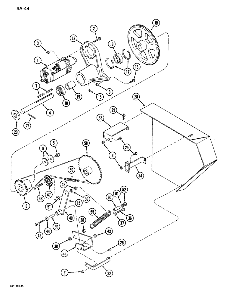 Схема запчастей Case IH 1640 - (9A-44) - FEEDER REVERSER, WITHOUT ROCK TRAP (13) - FEEDER