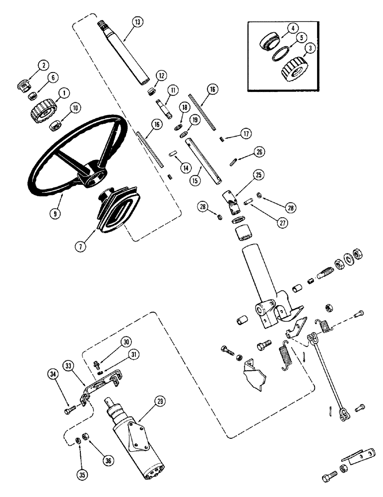 Схема запчастей Case IH 1370 - (128) - STEERING WHEEL AND SHAFT (05) - STEERING