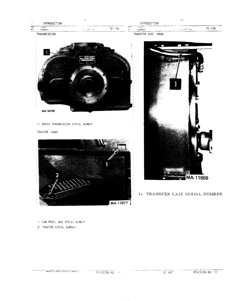 Схема запчастей Case IH 4568 - (00-07) - INTRODUCTION - SERIAL NUMBER LOCATIONS (00) - GENERAL