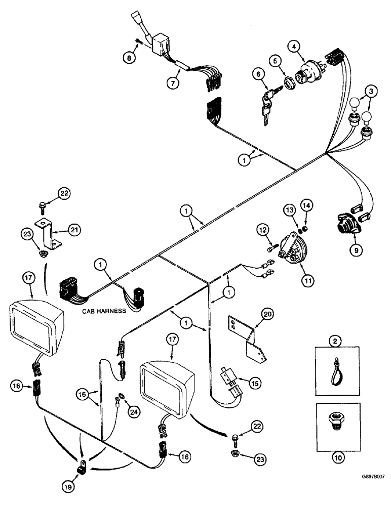 Схема запчастей Case IH 2188 - (4-08) - STEERING CONSOLE AND PLATFORM HARNESSES (06) - ELECTRICAL