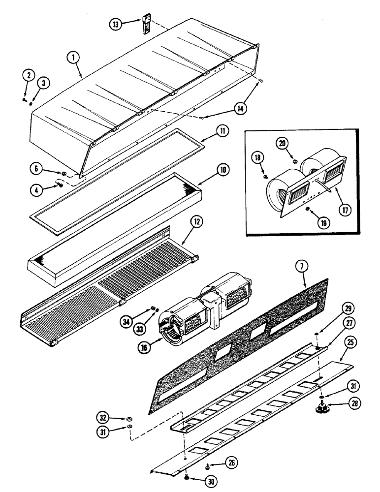 Схема запчастей Case IH 2290 - (9-580) - CAB, AIR FILTER AND BLOWER (09) - CHASSIS/ATTACHMENTS