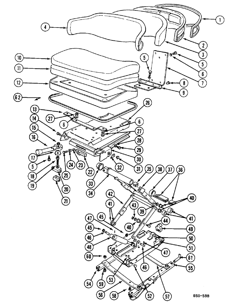 Схема запчастей Case IH 685 - (9-766) - SUSPENSION SEAT, DELUXE - "BOSTROM" (09) - CHASSIS/ATTACHMENTS