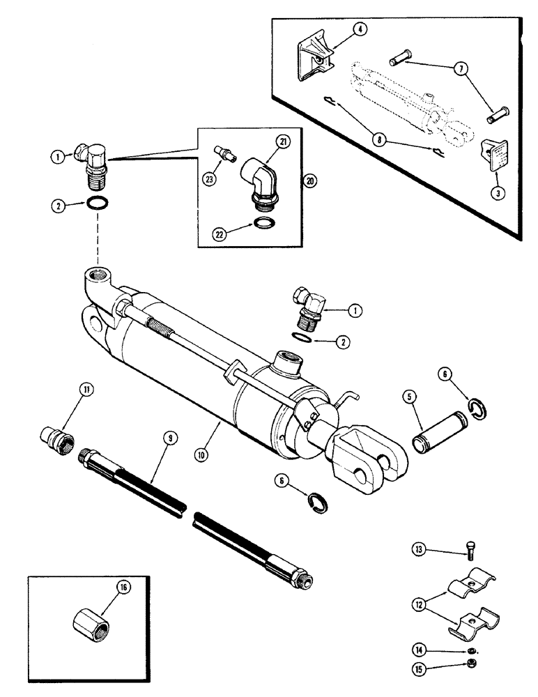 Схема запчастей Case IH 2470 - (232) - 3 POINT HITCH, HYDRAULIC CYLINDER ATTACHING PARTS (09) - CHASSIS/ATTACHMENTS