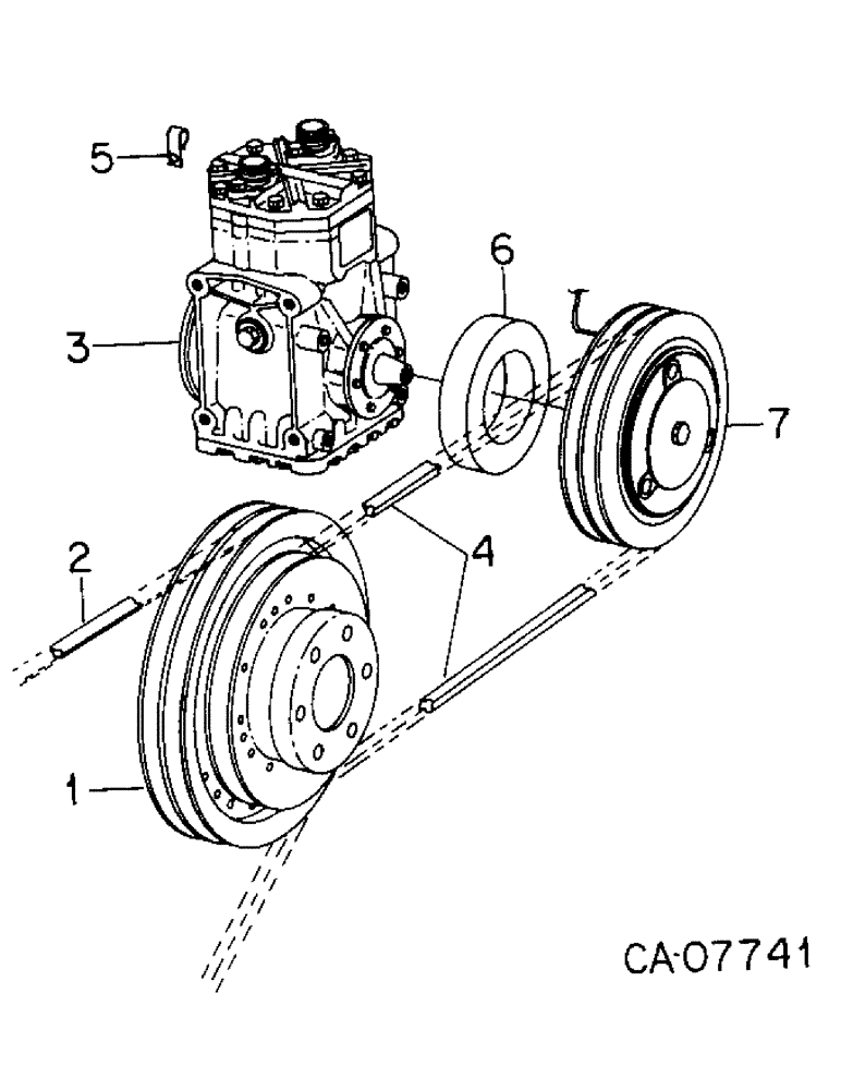 Схема запчастей Case IH 3688 - (13-36) - SUPERSTRUCTURE, COMPRESSOR, PULLEYS AND BELTS (05) - SUPERSTRUCTURE