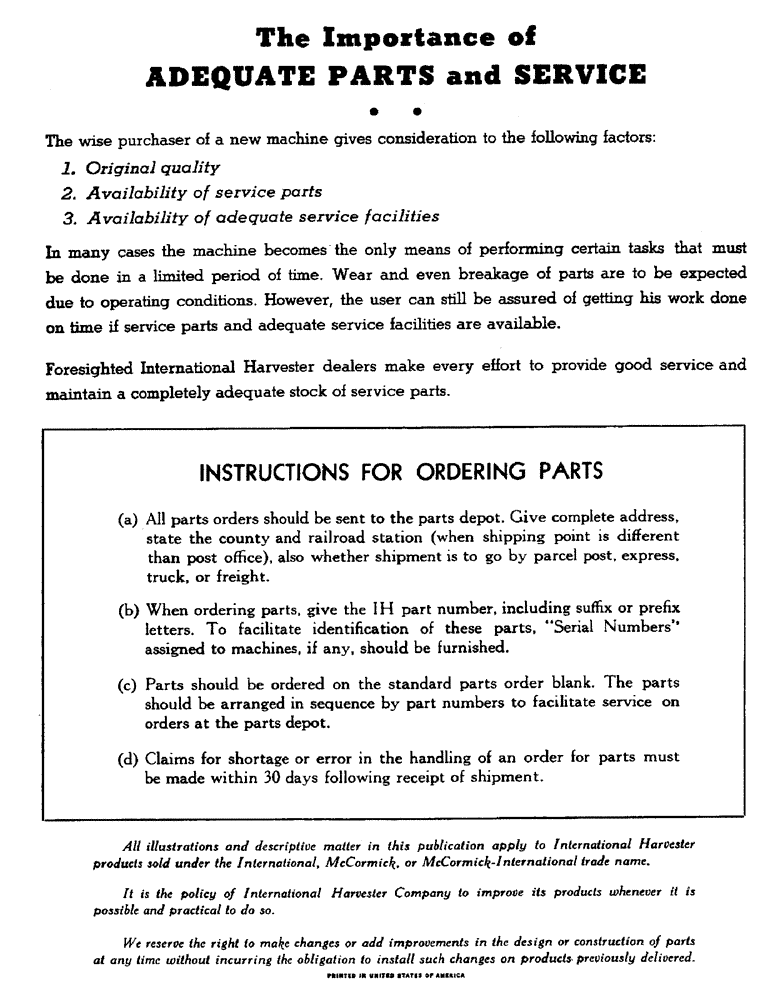 Схема запчастей Case IH 1568 - (00-02) - INTRODUCTION (00) - GENERAL