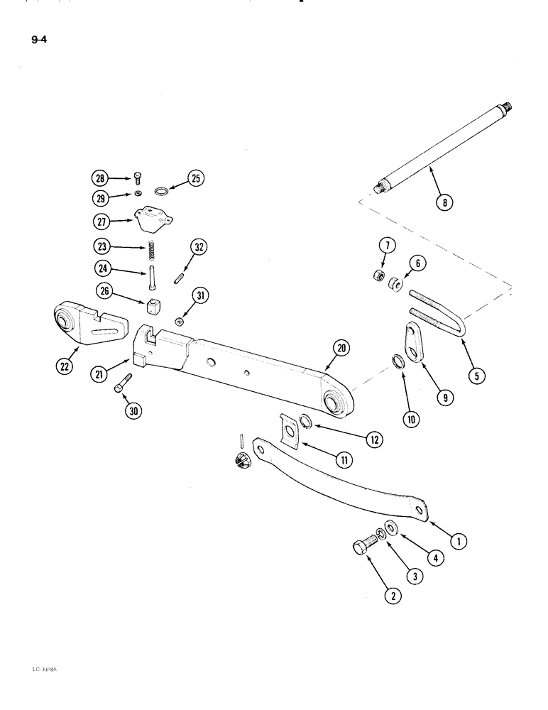 Схема запчастей Case IH 2096 - (9-004) - HITCH SPRINGS, LINKS AND SHAFT, TELESCOPIC LINKS (09) - CHASSIS/ATTACHMENTS