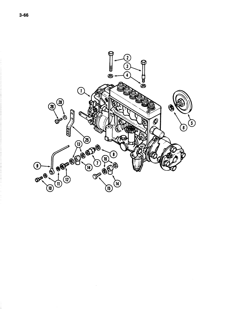 Схема запчастей Case IH 4894 - (3-66) - FUEL INJECTION RETAINING PARTS 674 CUBIC INCH DIESEL ENGINE (03) - FUEL SYSTEM