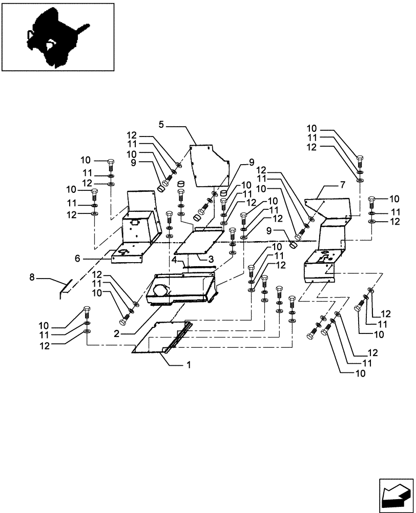 Схема запчастей Case IH JX95 - (1.92.0[46]) - CAB - CHASSIS FRAME PLATFORM AND COMPONENT PARTS (10) - OPERATORS PLATFORM/CAB