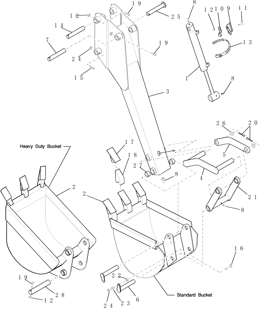 Схема запчастей Case IH BHX172 - (20) - DIPPERSTICK & BUCKET 