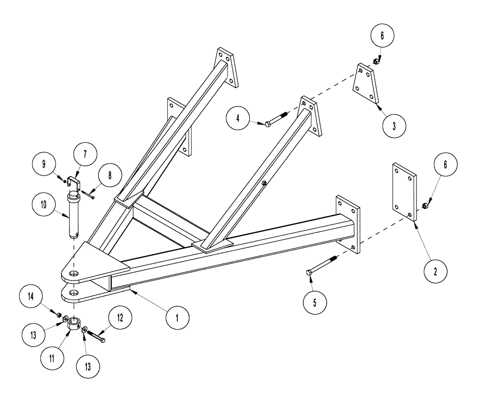 Схема запчастей Case IH 1124 - (E44) - DRAWBAR-REAR 