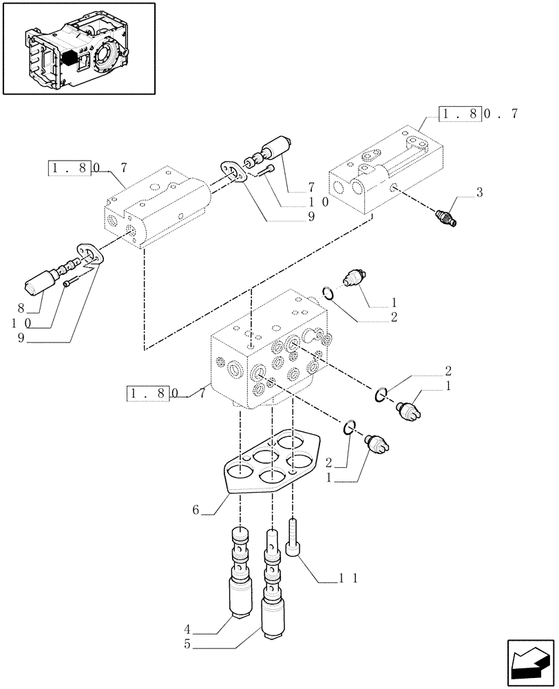 Схема запчастей Case IH MAXXUM 140 - (1.75.0[12]) - SENSOR, SWITCHES AND SOLENOID VALVES FOR PTO CLUTCH CONTROL VALVE (06) - ELECTRICAL SYSTEMS