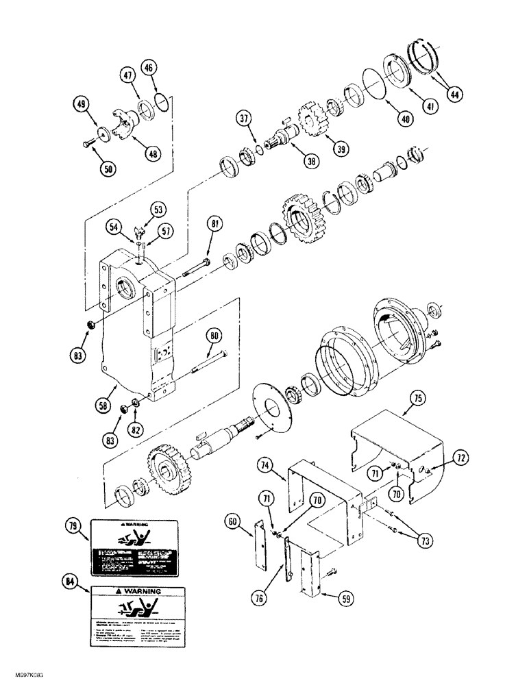 Схема запчастей Case IH 9380 - (6-150) - PTO TRANSFER CASE ASSEMBLY (CONTD) (06) - POWER TRAIN