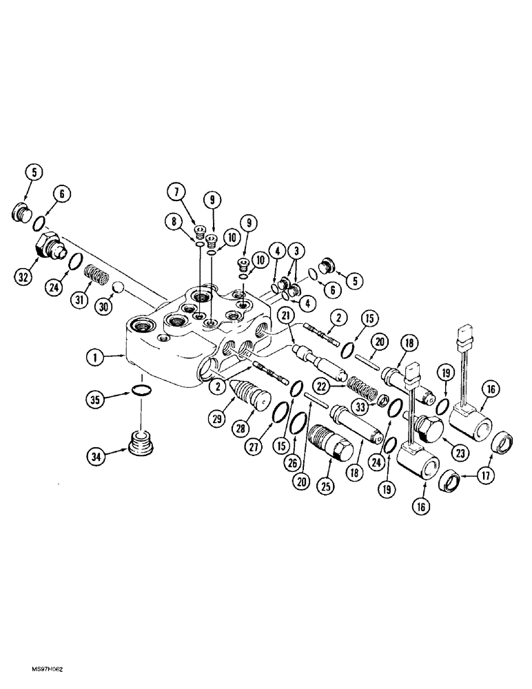 Схема запчастей Case IH 9350 - (8-54) - HITCH CONTROL VALVE ASSEMBLY, P.I.N. JEE0069665 AND AFTER (08) - HYDRAULICS