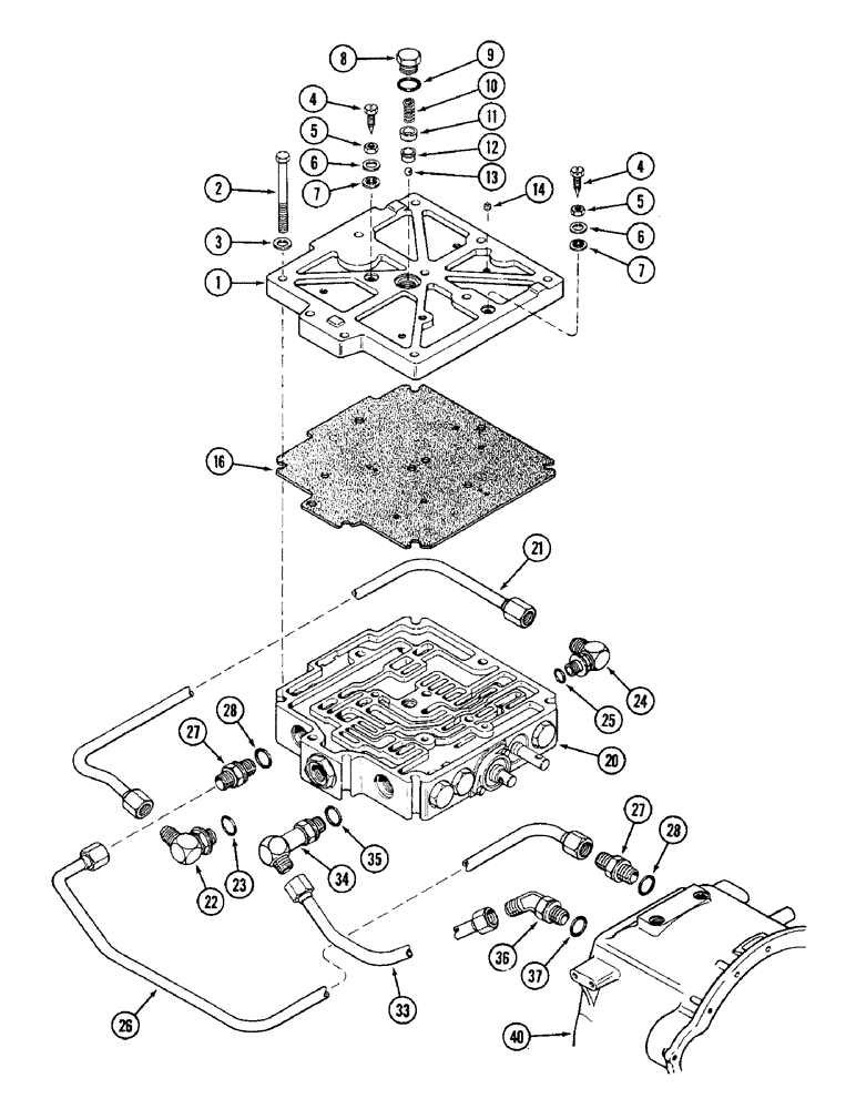 Схема запчастей Case IH 4690 - (8-258) - TRANSMISSION CONTROL VALVE SYSTEM (08) - HYDRAULICS