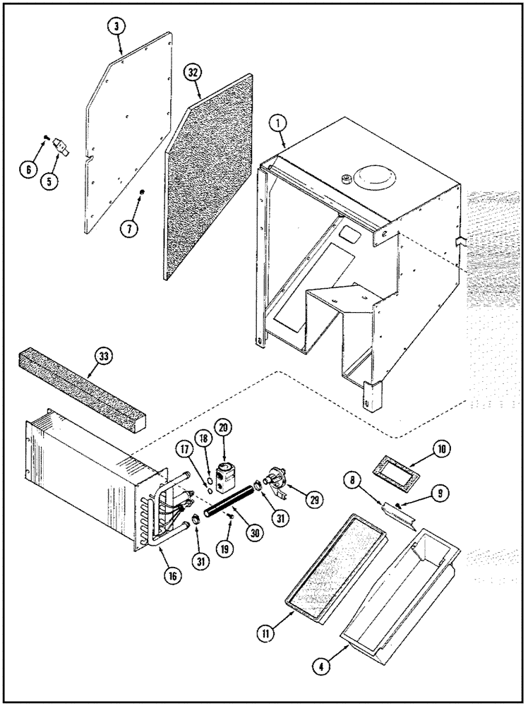 Схема запчастей Case IH 9260 - (9-101A) - AIR CONDITIONING AND HEATER MODULE ASSEMBLY, EXTERNAL COMPONENTS, P.I.N. JEE0031850 AND AFTER (09) - CHASSIS/ATTACHMENTS