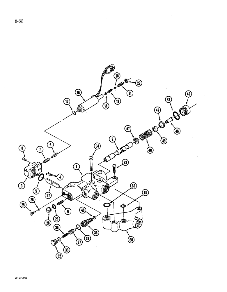 Схема запчастей Case IH 9280 - (8-062) - HITCH VALVE ASSEMBLY (08) - HYDRAULICS