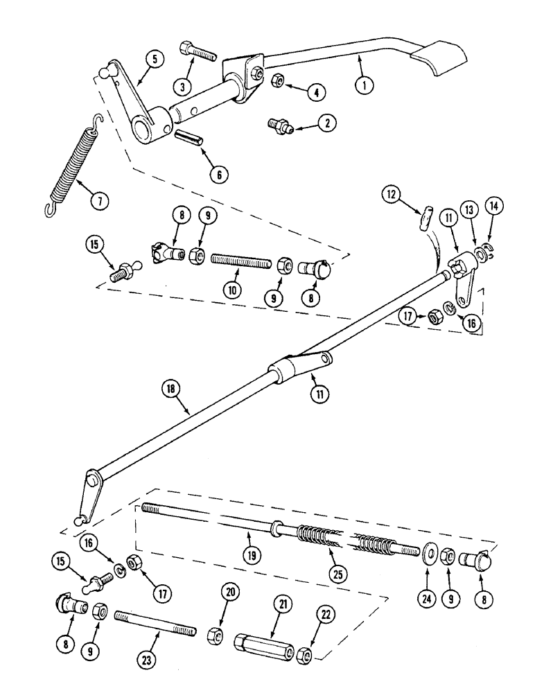 Схема запчастей Case IH 1494 - (3-040) - THROTTLE FOOT CONTROL, TRACTORS WITH CAB (03) - FUEL SYSTEM